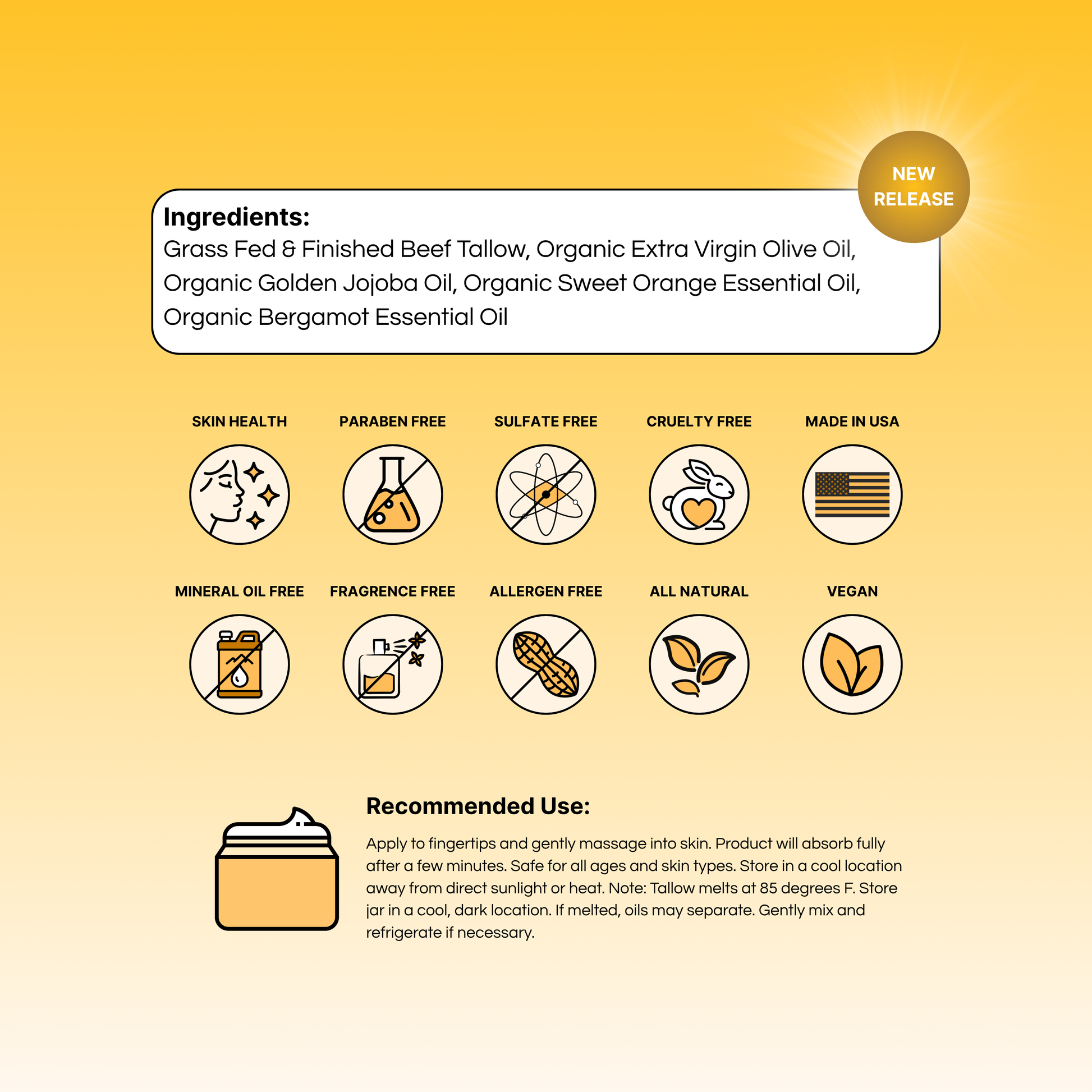 Tallow Cream Orange & Bergamot
